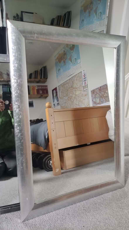 Photo of free Wall Mirror with brushed silver surround (Chislehurst BR7) #1