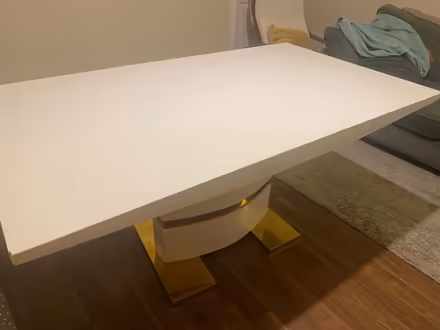 Photo of free White & gold dining table (M18 gorton) #3