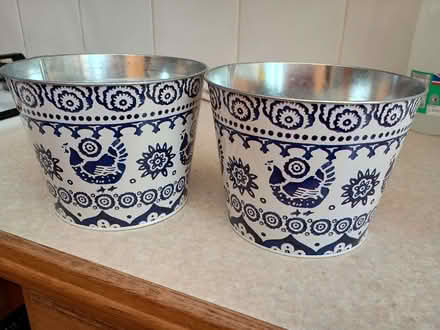 Photo of free Two printed plant pot holders. (Bromham MK43) #1