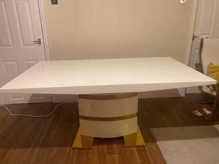Photo of free White & gold dining table (M18 gorton) #2