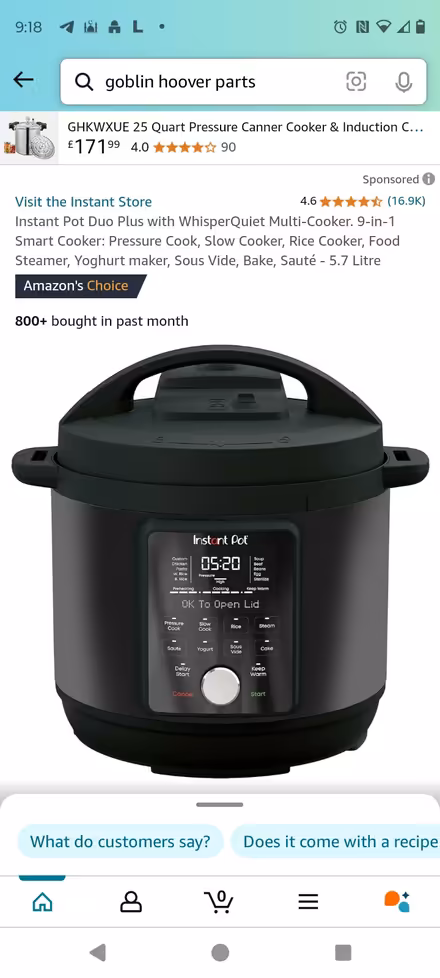 Photo of Pressure cooker and vacuum cleaner or pressure pot (Parkdale WV3) #2