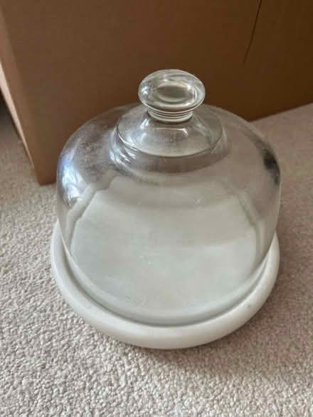 Photo of free Cake display - Marble base glass dome (Moorfields) #1