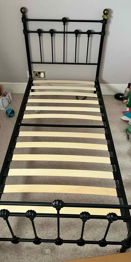 Photo of free Two metal single beds & mattresses (Newbury, Berkshire) #1