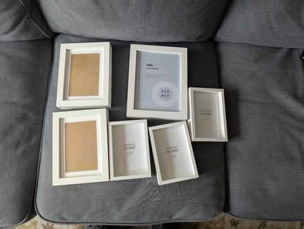 Photo of free 6 White Photo Frames Previously Wall Mounted (Temple Rhydding BD17) #1