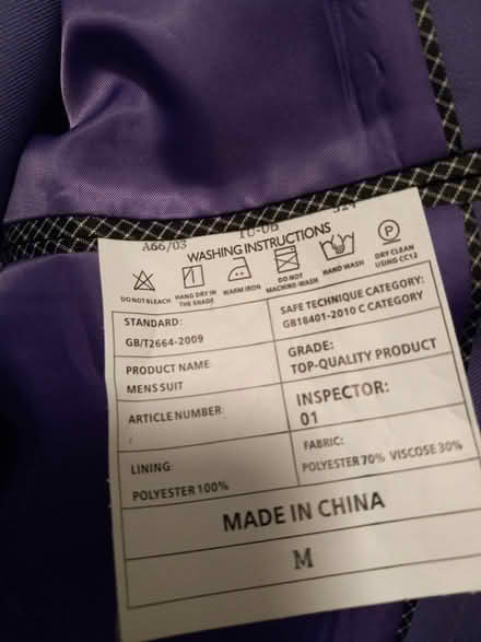 Photo of free Men's purple suit, size medium (Holden) #2