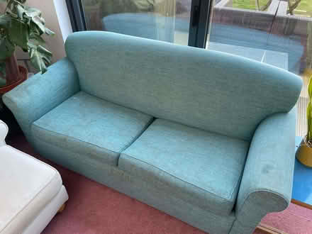 Photo of free Blue second hand sofa bed (Morden SM4) #1