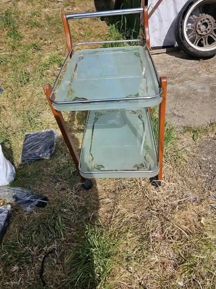 Photo of free Wooden and Glass Trolley (Ilford) #1