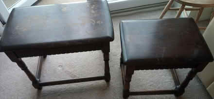 Photo of free Vintage Old Charm Style Priory Solid Oak Set of 2 Nesting Ta (Hardwick OX16) #1