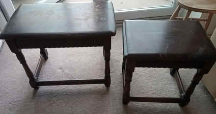 Photo of free Vintage Old Charm Style Priory Solid Oak Set of 2 Nesting Ta (Hardwick OX16) #2