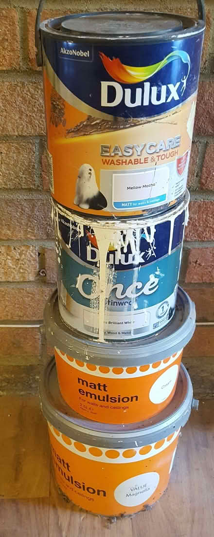 Photo of free Tins of paint x 4 (Frimley Green GU16) #1
