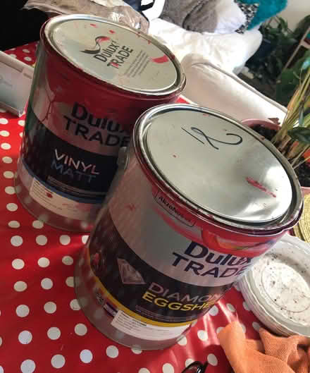 Photo of free 2 Tins deep red paint (Cripps Corner Rd TN32) #1