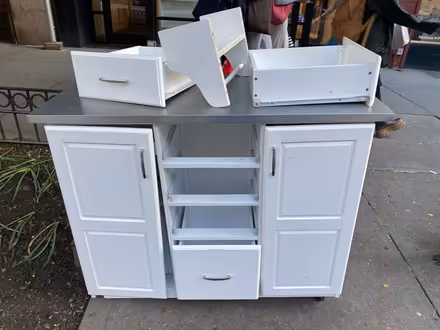 Photo of free CURB Rolling cabinet with metal top (Upper West Side 10023) #1