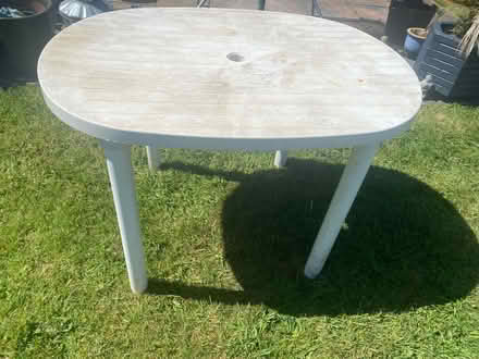 Photo of free Plastic Garden table and 4 chairs (Chatham ME4) #2