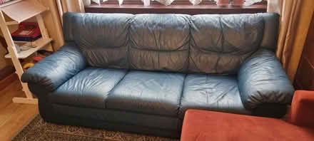 Photo of free 3 seater blue sofa (Carnock KY12) #1