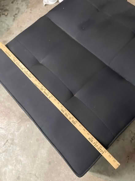 Photo of free Small black futon sofa 36 x 32“ (Foothill Blvd Cupertino) #1
