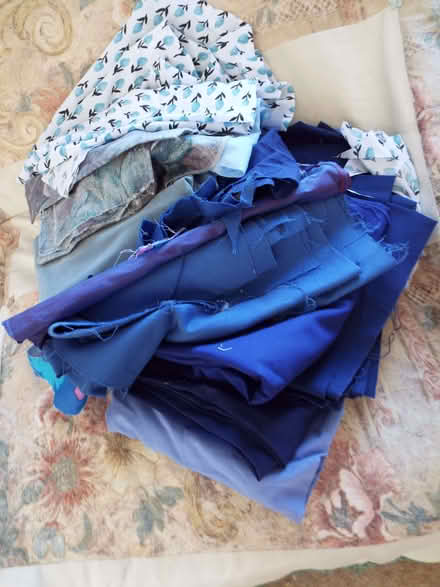 Photo of free Job lot various blue fabrics Remnants (Bingham NG13) #1