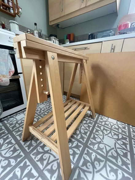Photo of free Table/desk top & adjustable Trestle legs (Emlyn Gardens W4) #1