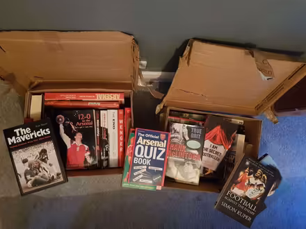 Photo of free 2x boxes Arsenal and football books (Enfield EN1) #1