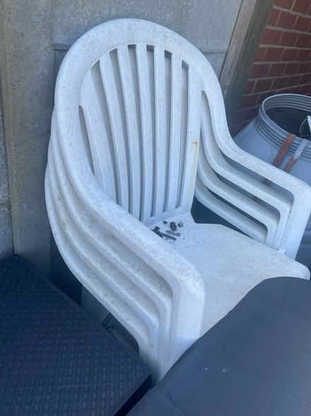 Photo of free Plastic Garden table and 4 chairs (Chatham ME4) #1
