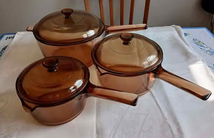 Photo of free Set 3 Pyrex Saucepans (Little Sutton CH66) #1