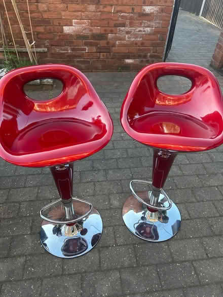 Photo of free 2 red bar stools (Newthorpe) #1