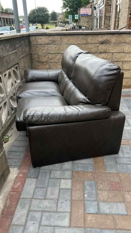 Photo of free Sofa brown leather look (Savile town, Dewsbury WF12) #1