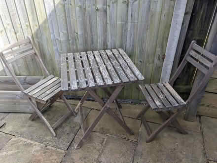 Photo of free Garden dining table and 2 chairs (BS31) #1