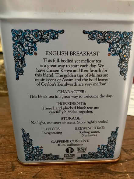 Photo of free Decorative English Breakfast tin (Lake Cook and Rte 41) #2