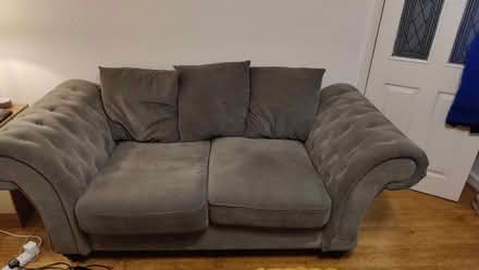 Photo of free Grey chesterfield sofa (Hulme WA2) #2