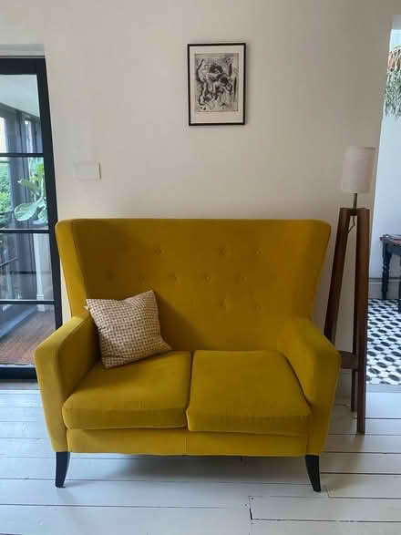 Photo of free Mustard Love Seat - 2 Seater Sofa (Brixton Hill SW2) #1