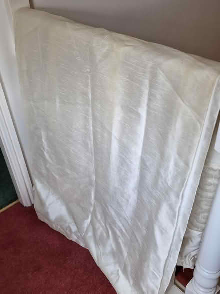 Photo of free Cream coloured silky curtains 66x72 (Rushden NN10) #2