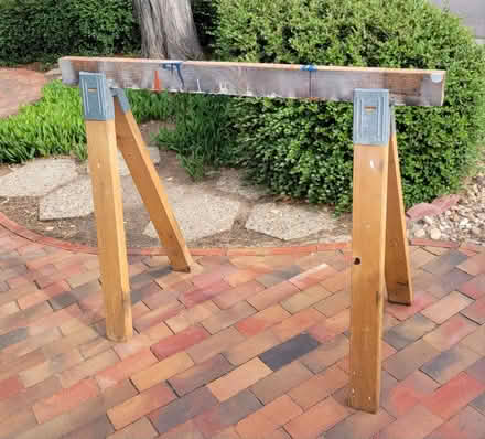 Photo of free 3 wooden 3-piece sawhorses (Near Mississippi and Dayton) #1