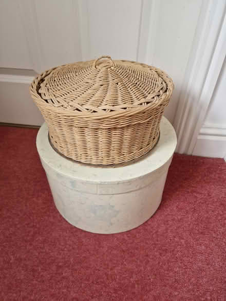Photo of free Hat box and wicker basket (Rushden NN10) #1