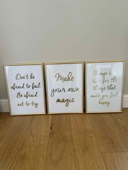 Photo of free 3 Inspirational gold framed posters (Bilton HG1) #1
