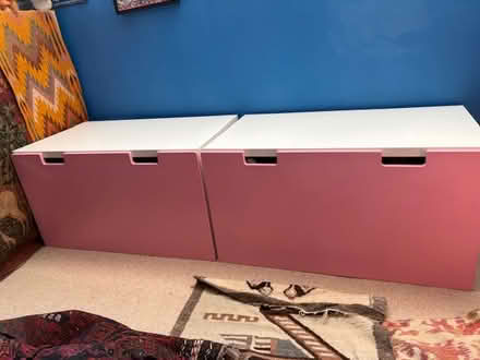 Photo of free 2 kids pink storage boxes/table (Bryn-y-maen, nr Colwyn Bay) #1