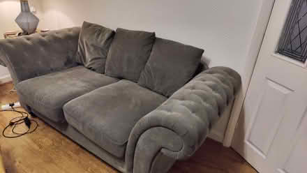 Photo of free Grey chesterfield sofa (Hulme WA2) #3