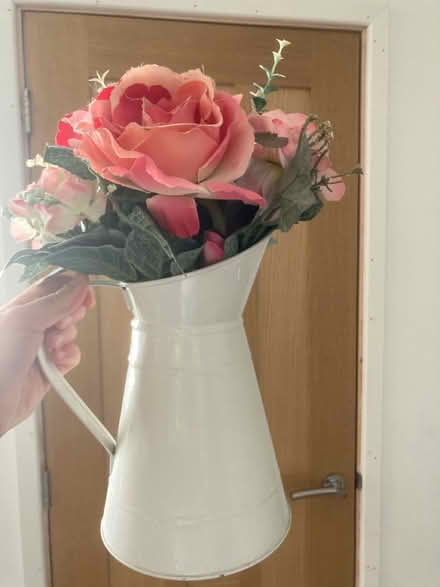 Photo of free Jug/vase with plastic flowers (Abingdon) #1