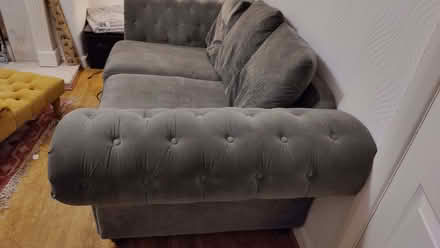 Photo of free Grey chesterfield sofa (Hulme WA2) #1