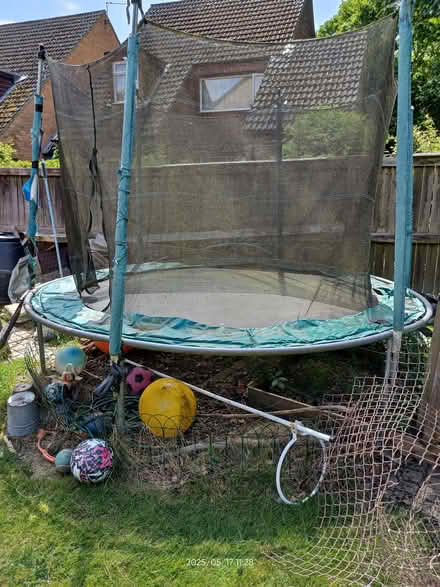 Photo of free 10 ft trampoline - safety net, ladder etc (Fords Farm RG31) #3