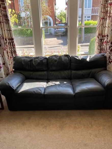 Photo of free 3 Seat Leather Sofa in Black (Street BA16) #1