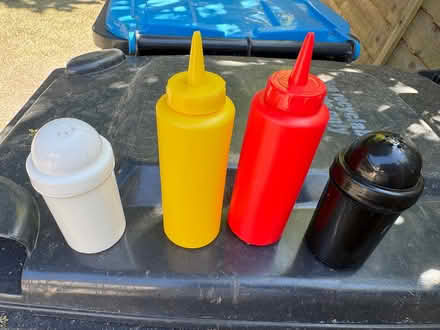 Photo of free Plastic salt pepper & sauce bottles (Branksome Dorset BH12) #2