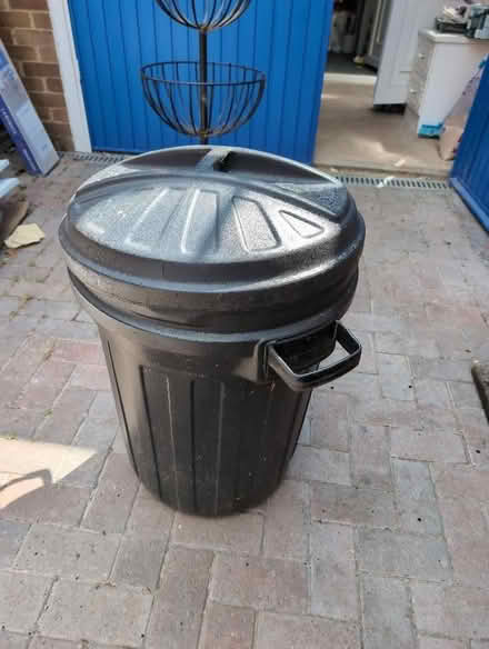 Photo of free Black plastic garbage bin 80 litres (Woodley RG5) #1