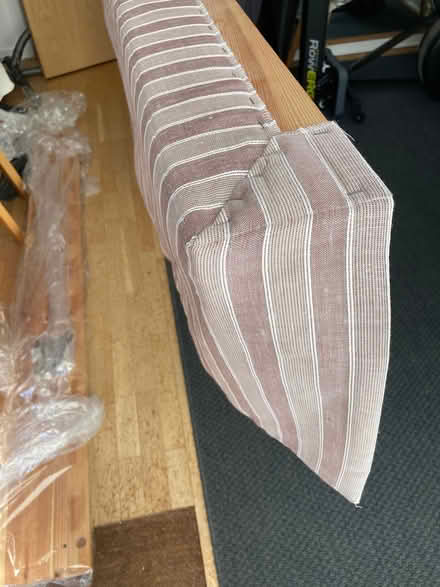 Photo of free pencil pleated curtains, striped rose and cream. (Morningside EH10) #3