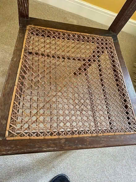 Photo of free Edwardian (?) Oak Framed Split Cane Bedroom Chair (Hassocks BN6) #2