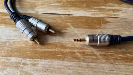 Photo of free Long cable - 3.5mm audio jack plug to two RCA plugs (Goldhanger CM9) #1