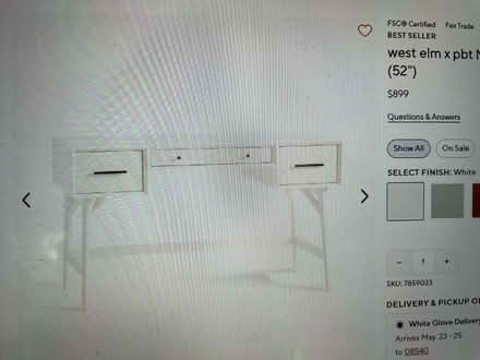 Photo of free White desk (Harrison St in Princeton, NJ) #2