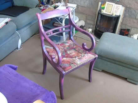 Photo of free Wooden Chair with canvas seat (Talysarn LL54) #1