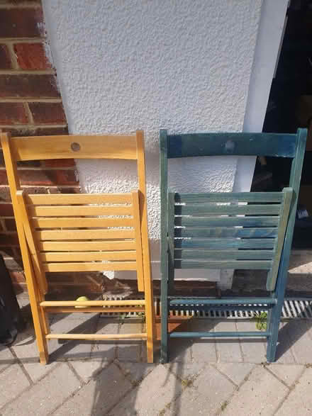Photo of free Two small wooden folding chairs (KT15) #2