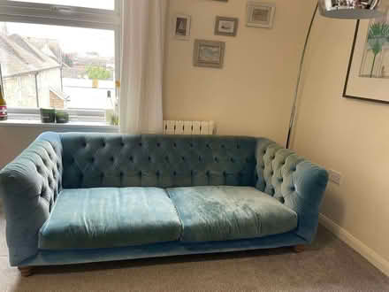 Photo of free Blue/Teal Velvet Sofa (CT6) #2