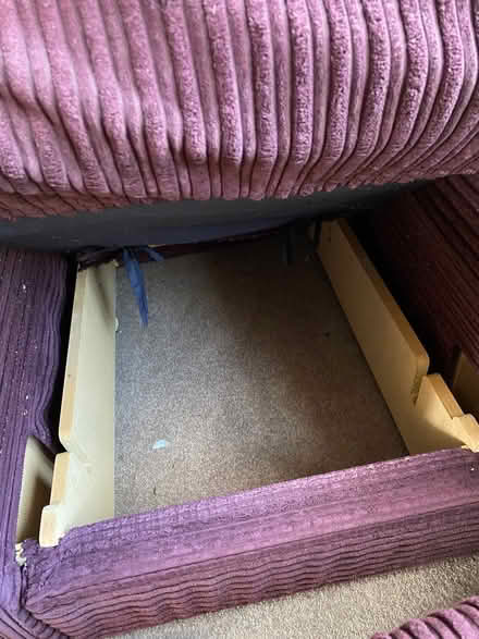 Photo of free Nabru armchair and pouffe/footstool aubergine/plum (Adlington PR7) #3